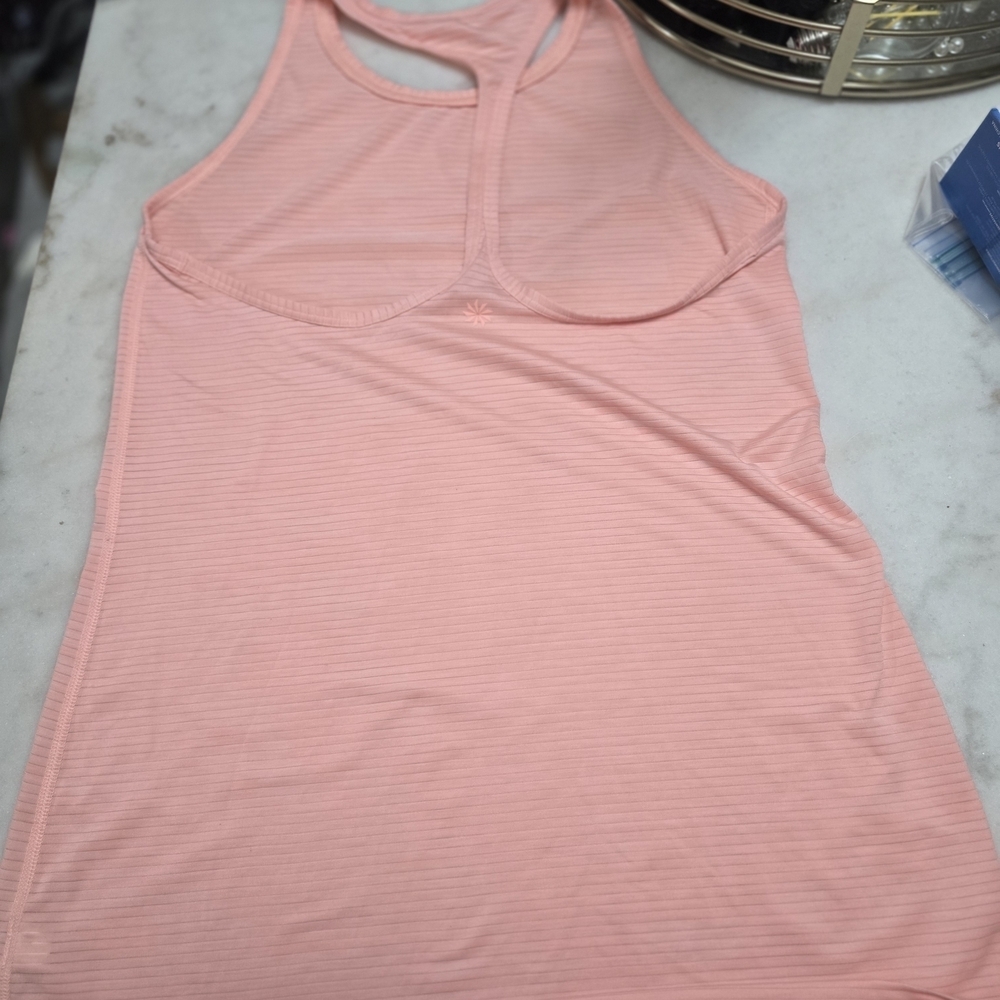 Athleta Light Coral Ribbed Racerback Tank Top - Picture 3 of 5